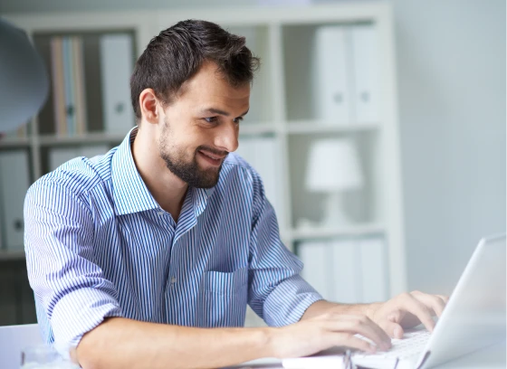 Man using laptop