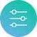 Settings icon showing incentive management and energy savings calculations.