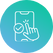 User Friendly Field Data Input Tool Icon of mobile device being tapped with check mark representing SaaS E Forms Mobile data collection interface.